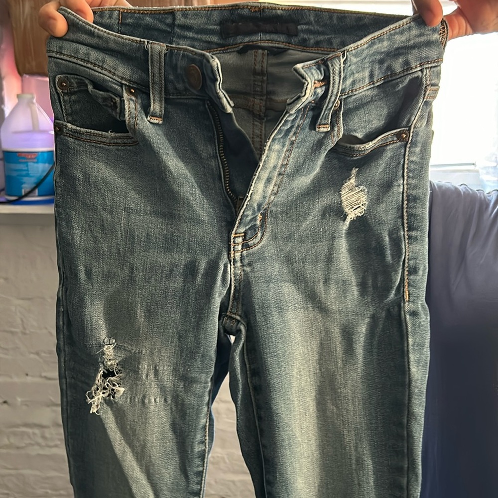 Blue denim jeans size 00 for a girl that’s is also very skinny